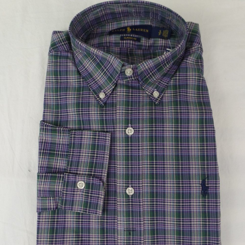 Men's Classic Fit Button Down Checkered Plaid Dress Shirt